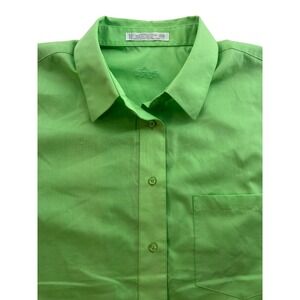 Foxcroft Women's Shirt Size 16W Green 3/4 Sleeves Blouse Top Wrinkle Free